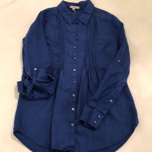 Tyler Boe Blue Linen Tunic Size 6